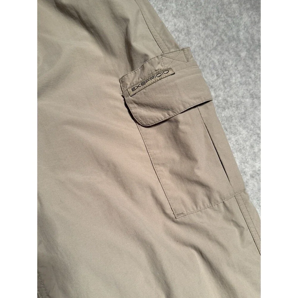 Exofficio Pants Mens 34 Beige Cargo Lightweight Fishing Outdoors Hiking Camping